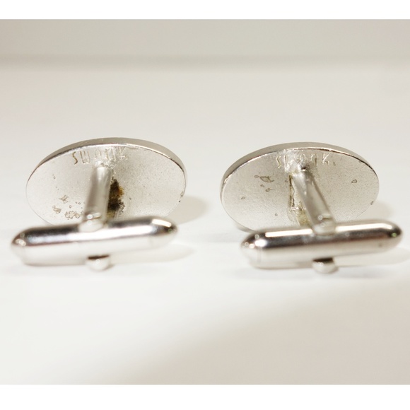 Vtg Swank Ouroboros Snake Tail Oval Cufflinks - Picture 2 of 3